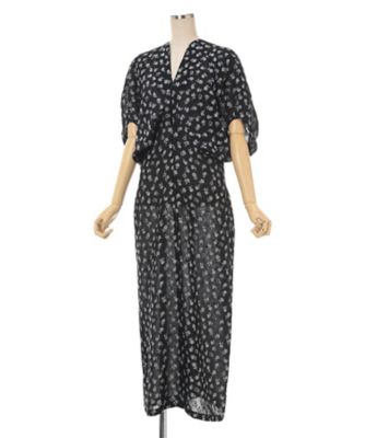 Ｆｌｏｒａｌ　Ｊａｃｑｕａｒｄ　Ｖｏｌｕｍｅ　Ｓｌｅｅｖｅｓ　Ｄｒｅｓｓ　ＭＭ２５ＳＳーＤＲ０２０