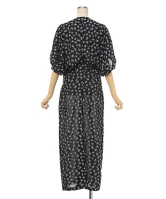 Ｆｌｏｒａｌ　Ｊａｃｑｕａｒｄ　Ｖｏｌｕｍｅ　Ｓｌｅｅｖｅｓ　Ｄｒｅｓｓ　ＭＭ２５ＳＳーＤＲ０２０