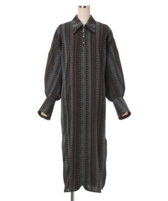 ブランド通販 Stripe Jacquard Shirt Dress ワンピース