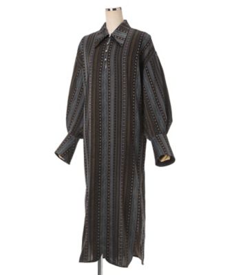 Stripe Jacquard Shirt Dress