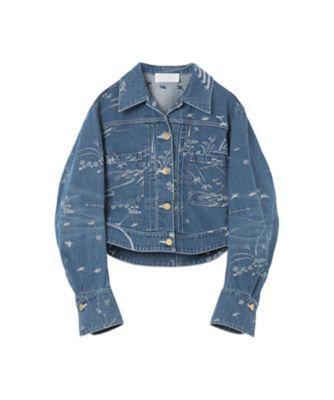 ＜Mame Kurogouchi (Women)＞Ｎａｔｕｒｅ　Ｐａｔｔｅｒｎ　Ｊａｃｑｕａｒｄ　Ｓｈｏｒｔ　Ｄｅｎｉｍ　Ｊａｃｋｅｔ　ＭＭ２５ＳＳーＪＫ０５７