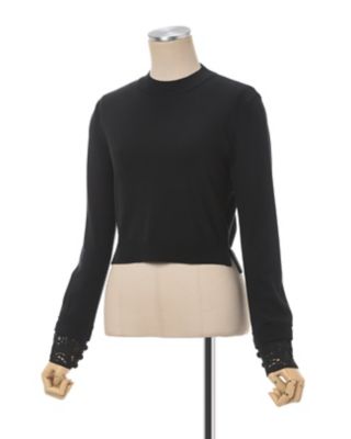 Ｄｅｔａｃｈａｂｌｅ　Ｅｍｂｒｏｉｄｅｒｙ　Ｃｕｆｆ　Ｋｎｉｔｔｅｄ　Ｔｏｐ　ＭＭ２５ＳＳ－ＫＮ００７