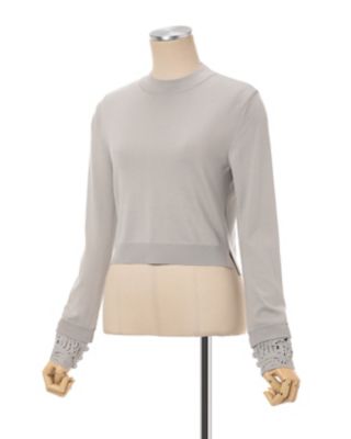 Ｄｅｔａｃｈａｂｌｅ　Ｅｍｂｒｏｉｄｅｒｙ　Ｃｕｆｆ　Ｋｎｉｔｔｅｄ　Ｔｏｐ　ＭＭ２５ＳＳ－ＫＮ００７