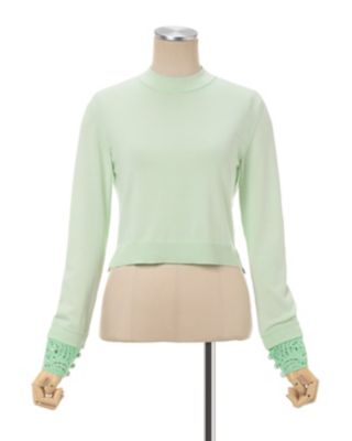 Ｄｅｔａｃｈａｂｌｅ　Ｅｍｂｒｏｉｄｅｒｙ　Ｃｕｆｆ　Ｋｎｉｔｔｅｄ　Ｔｏｐ　ＭＭ２５ＳＳ－ＫＮ００７