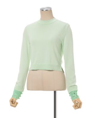 Ｄｅｔａｃｈａｂｌｅ　Ｅｍｂｒｏｉｄｅｒｙ　Ｃｕｆｆ　Ｋｎｉｔｔｅｄ　Ｔｏｐ　ＭＭ２５ＳＳ－ＫＮ００７