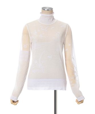 Ｎａｔｕｒｅ　Ｐａｔｔｅｒｎ　Ｓｈｅｅｒ　Ｋｎｉｔｔｅｄ　Ｈｉｇｈ　Ｎｅｃｋ　Ｔｏｐ　ＭＭ２５ＳＳーＫＮ０６２