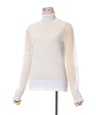 Ｎａｔｕｒｅ　Ｐａｔｔｅｒｎ　Ｓｈｅｅｒ　Ｋｎｉｔｔｅｄ　Ｈｉｇｈ　Ｎｅｃｋ　Ｔｏｐ　ＭＭ２５ＳＳーＫＮ０６２