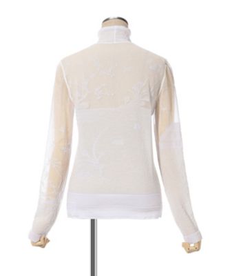 Ｎａｔｕｒｅ　Ｐａｔｔｅｒｎ　Ｓｈｅｅｒ　Ｋｎｉｔｔｅｄ　Ｈｉｇｈ　Ｎｅｃｋ　Ｔｏｐ　ＭＭ２５ＳＳーＫＮ０６２