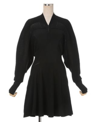 Ｃｕｒｖｅｄ　Ｓｌｅｅｖｅ　Ｋｎｉｔｔｅｄ　Ｄｒｅｓｓ　ＭＭ２５ＳＳ－ＫＮ０６５