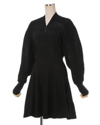 Ｃｕｒｖｅｄ　Ｓｌｅｅｖｅ　Ｋｎｉｔｔｅｄ　Ｄｒｅｓｓ　ＭＭ２５ＳＳ－ＫＮ０６５