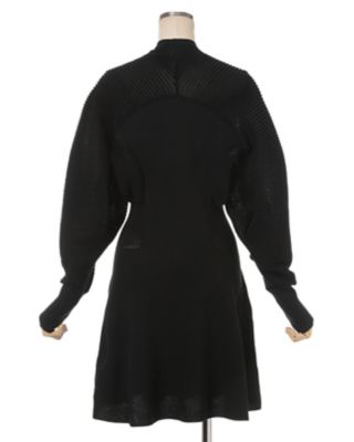 Ｃｕｒｖｅｄ　Ｓｌｅｅｖｅ　Ｋｎｉｔｔｅｄ　Ｄｒｅｓｓ　ＭＭ２５ＳＳ－ＫＮ０６５