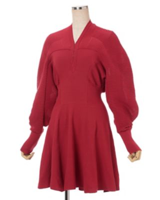 Ｃｕｒｖｅｄ　Ｓｌｅｅｖｅ　Ｋｎｉｔｔｅｄ　Ｄｒｅｓｓ　ＭＭ２５ＳＳ－ＫＮ０６５