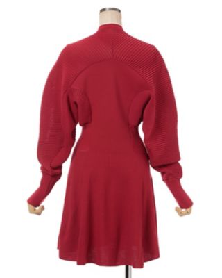 Ｃｕｒｖｅｄ　Ｓｌｅｅｖｅ　Ｋｎｉｔｔｅｄ　Ｄｒｅｓｓ　ＭＭ２５ＳＳ－ＫＮ０６５