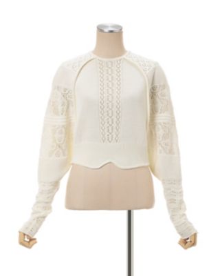 Ｌａｃｅ　Ｋｎｉｔｔｅｄ　Ｔｏｐ　ＭＭ２５ＳＳ－ＫＮ０６９