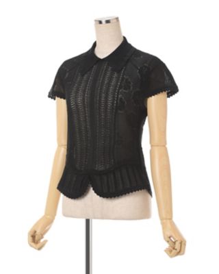 Ｌａｃｅ　Ｓｔｒｉｐｅ　Ｋｎｉｔｔｅｄ　Ｔｏｐ　ＭＭ２５ＳＳ－ＫＮ０７０
