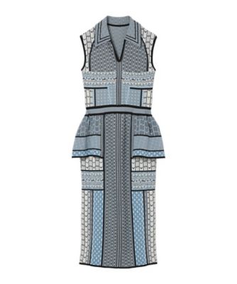 ＜Mame Kurogouchi (Women)＞Ｇｅｏｍｅｔｒｉｃ　Ｐａｔｔｅｒｎ　Ｋｎｉｔｔｅｄ　Ｄｒｅｓｓ　ＭＭ２５ＳＳーＫＮ０８５