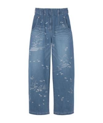 ＜Mame Kurogouchi (Women)＞Ｎａｔｕｒｅ　Ｐａｔｔｅｒｎ　Ｊａｃｑｕａｒｄ　Ｗｉｄｅ　Ｌｅｇ　Ｊｅａｎｓ　ＭＭ２５ＳＳーＰＴ０５８
