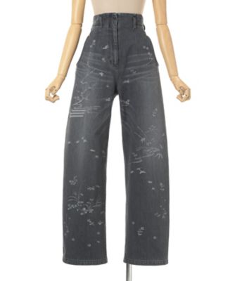 Ｎａｔｕｒｅ　Ｐａｔｔｅｒｎ　Ｊａｃｑｕａｒｄ　Ｗｉｄｅ　Ｌｅｇ　Ｊｅａｎｓ　ＭＭ２５ＳＳーＰＴ０５８