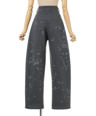 Ｎａｔｕｒｅ　Ｐａｔｔｅｒｎ　Ｊａｃｑｕａｒｄ　Ｗｉｄｅ　Ｌｅｇ　Ｊｅａｎｓ　ＭＭ２５ＳＳーＰＴ０５８