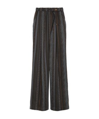＜Mame Kurogouchi (Women)＞Ｓｔｒｉｐｅ　Ｊａｃｑｕａｒｄ　Ｒｅｌａｘｅｄ　Ｔｒｏｕｓｅｒｓ　ＭＭ２５ＳＳーＰＴ０８１
