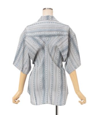 Ｓｔｒｉｐｅ　Ｊａｃｑｕａｒｄ　ＯｐｅｎーＣｏｌｌａｒ　Ｓｈｉｒｔ　ＭＭ２５ＳＳーＳＨ０８０
