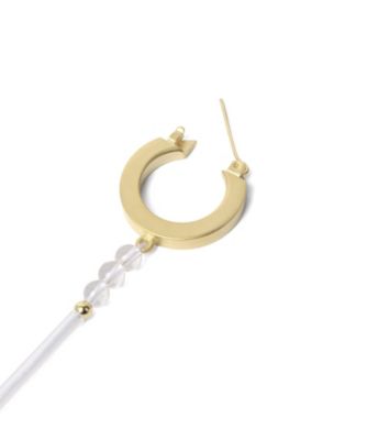 Floral Motif Long Glass Earrings