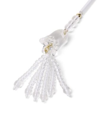 Floral Motif Long Glass Earrings