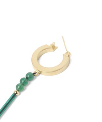 Floral Motif Long Glass Earrings