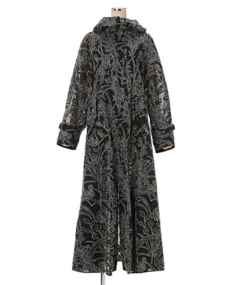 Washi Print Hooded Sheer Coat 6F