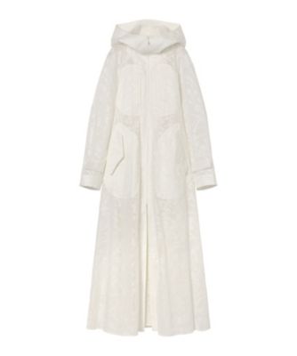 Washi Print Hooded Sheer Coat 6F