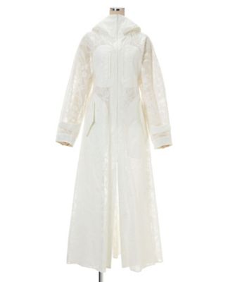 Washi Print Hooded Sheer Coat 6F