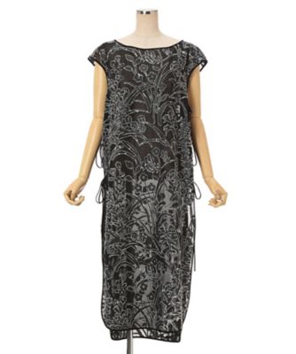 Washi Print Sleeveless Sheer Dress