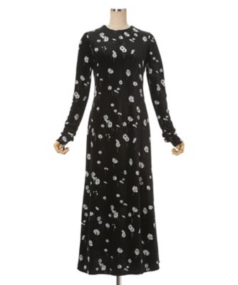 Velour Jersey Floral Dress MM26FWー