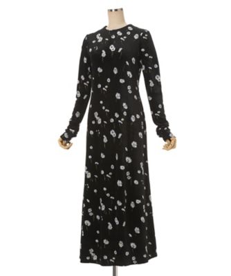 Velour Jersey Floral Dress MM26FWー