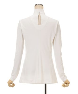 Glass Beads Printed High Neck Top 6F