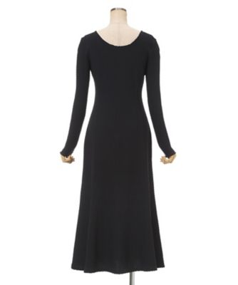 マメクロゴウチ Shirring Jersey Dress サイズ1 Shirring Jersey Jacquard Long