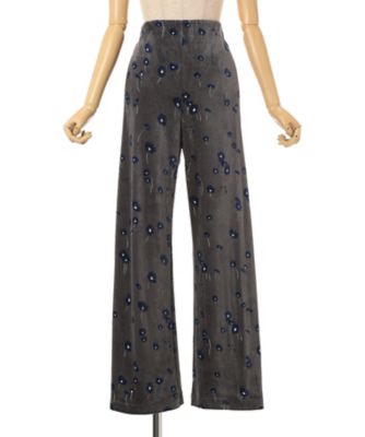 マメクロゴウチ Landscape Silk Jacquard Trousers 伊勢丹新宿店別注カラー Velour Jersey Floral
