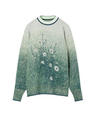 Floral Jacquard Graphic Knit Top