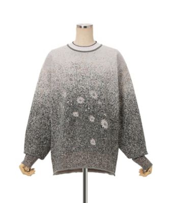 Floral Jacquard Graphic Knit Top