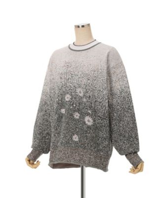 Floral Jacquard Graphic Knit Top