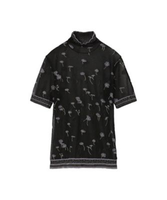 Floral Pattern Short Sleeve Sheer