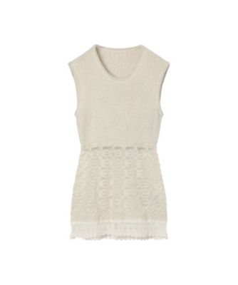 Sheer Jacquard Mole Knit Vest 6F