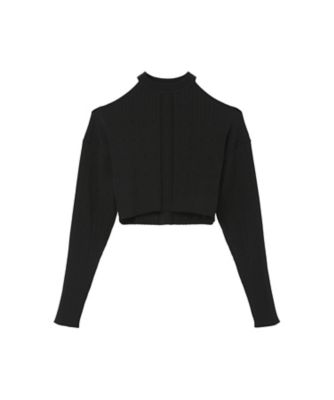 Ribbed Eyelet Knit Long Sleeve Top
