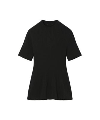 Ribbed Eyelet Knit Short Sleeve Top