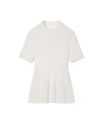 コメッコ Knit Lace Short Sleeve Top 6F