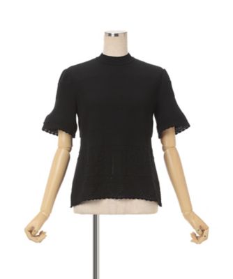 Knit Lace Short Sleeve Top 6F