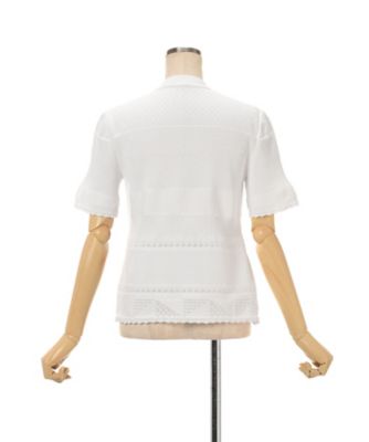 Knit Lace Short Sleeve Top 6F