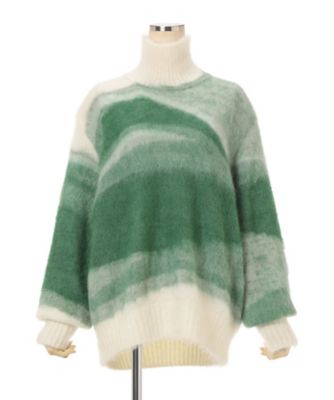 Wool Mohair High Neck Knit Top 6F