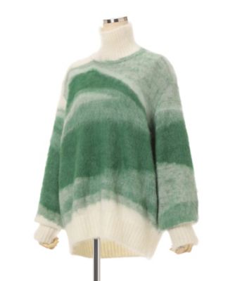 Wool Mohair High Neck Knit Top 6F