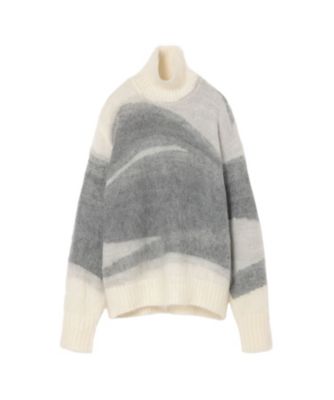 Wool Mohair High Neck Knit Top 6F